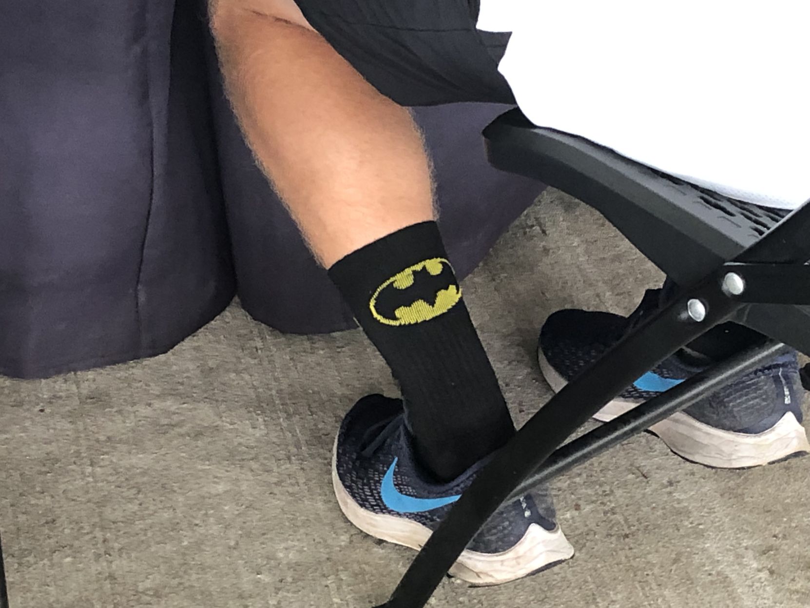 Tyler Leach | Batman socks | Close-up